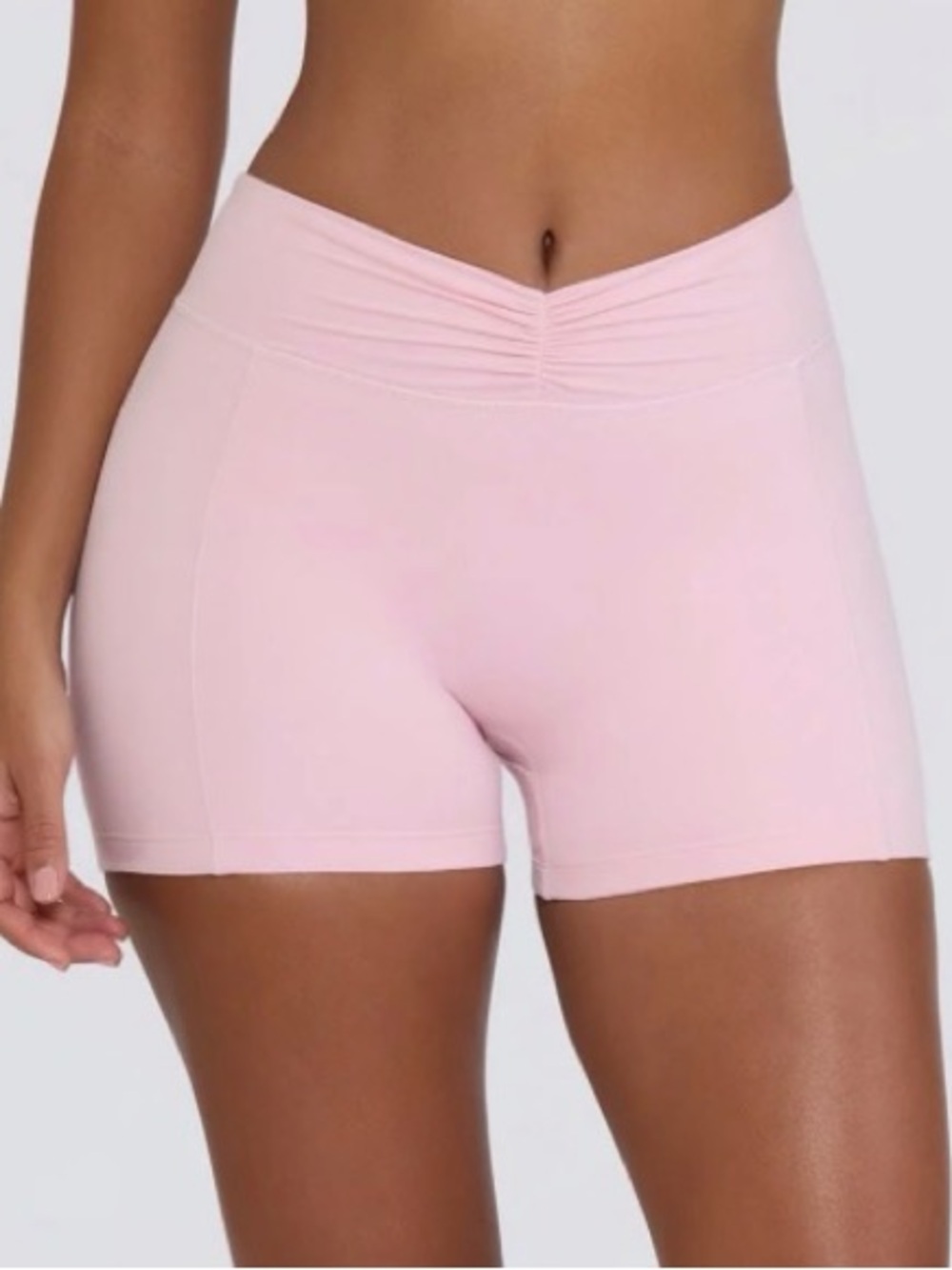 Oh Polly bo+tee ruched mini shorts